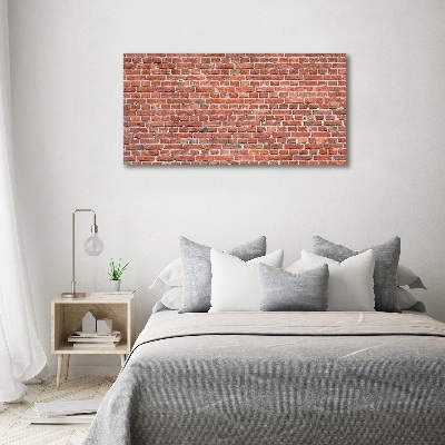 Cuadro decorativo de vidrio para salón horizontal pared de ladrillos