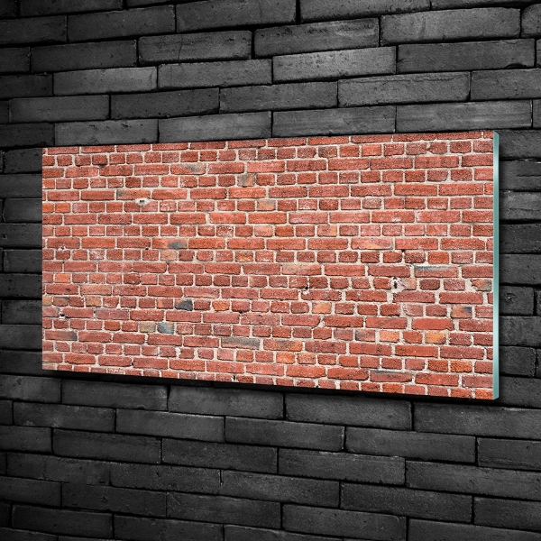 Cuadro decorativo de vidrio para salón horizontal pared de ladrillos