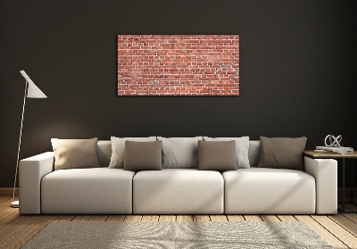Cuadro decorativo de vidrio para salón horizontal pared de ladrillos