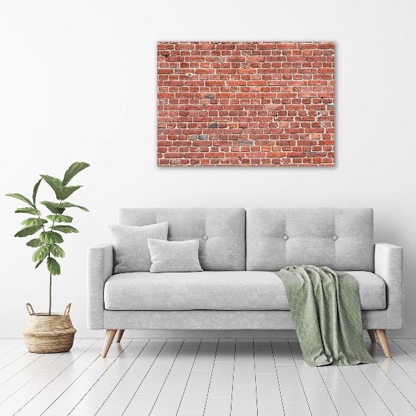 Cuadro decorativo de vidrio para salón horizontal pared de ladrillos