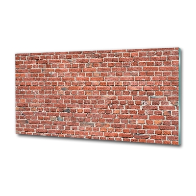 Cuadro decorativo de vidrio para salón horizontal pared de ladrillos