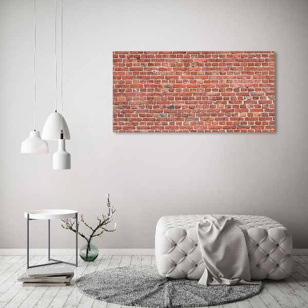 Cuadro decorativo de vidrio para salón horizontal pared de ladrillos
