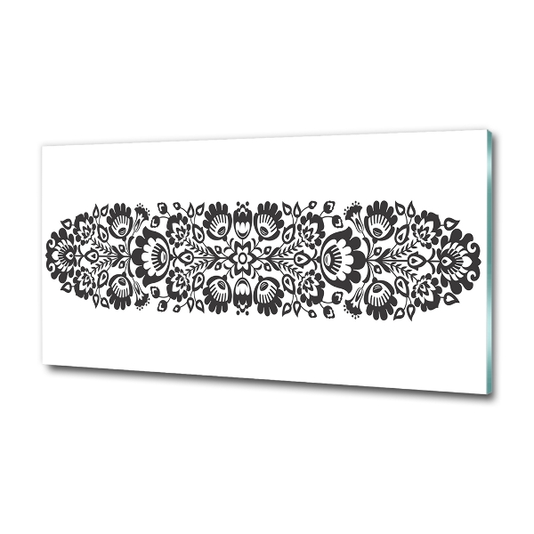 Cuadro decorativo de vidrio para salón horizontal Flores populares