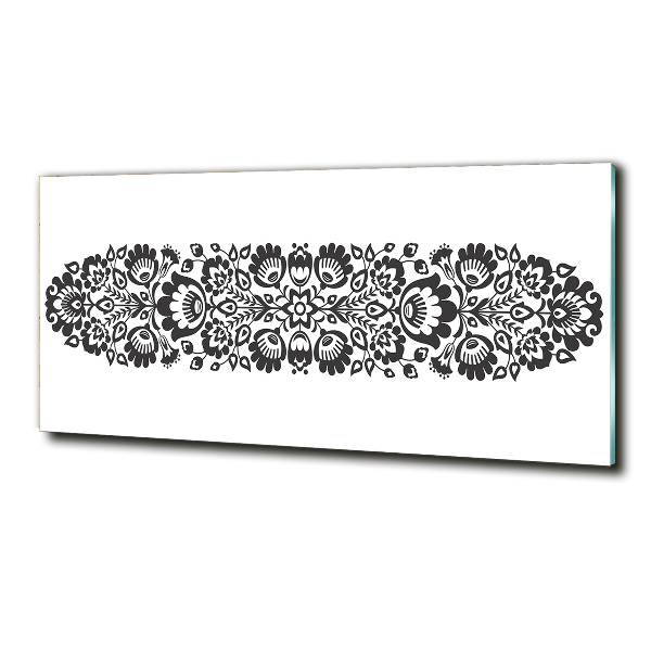 Cuadro decorativo de vidrio para salón horizontal Flores populares