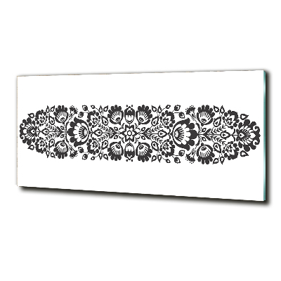 Cuadro decorativo de vidrio para salón horizontal Flores populares