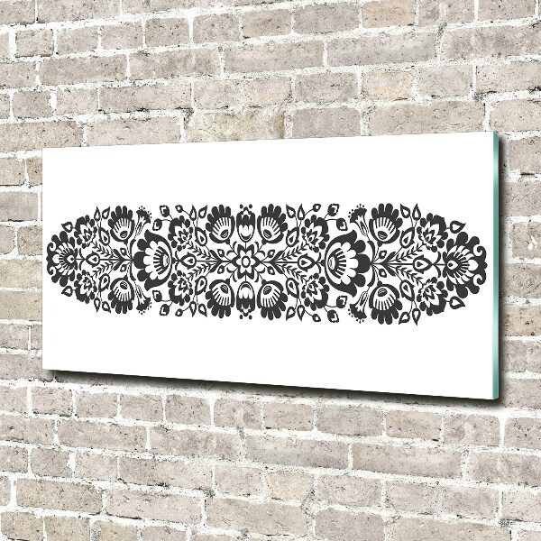 Cuadro decorativo de vidrio para salón horizontal Flores populares