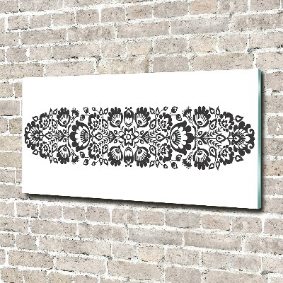 Cuadro decorativo de vidrio para salón horizontal Flores populares