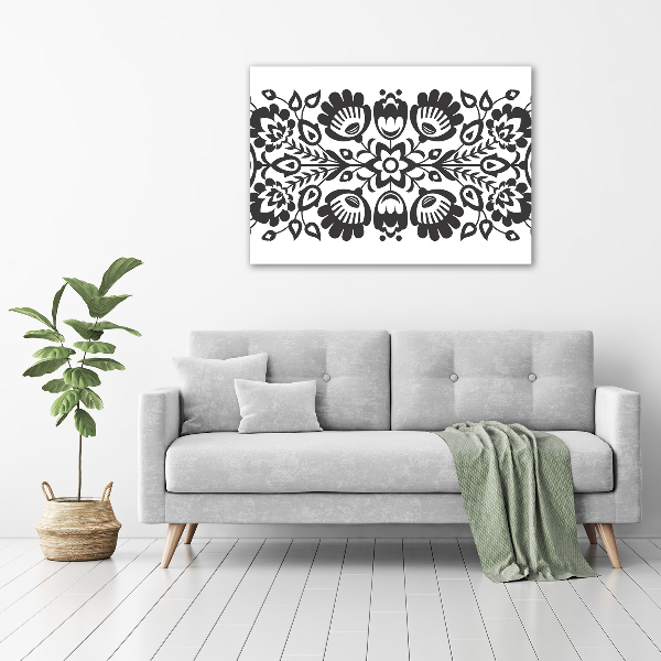 Cuadro decorativo de vidrio para salón horizontal Flores populares