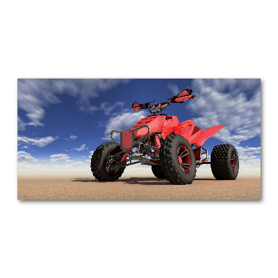 Cuadro decorativo de vidrio para salón horizontal Quad en el desierto