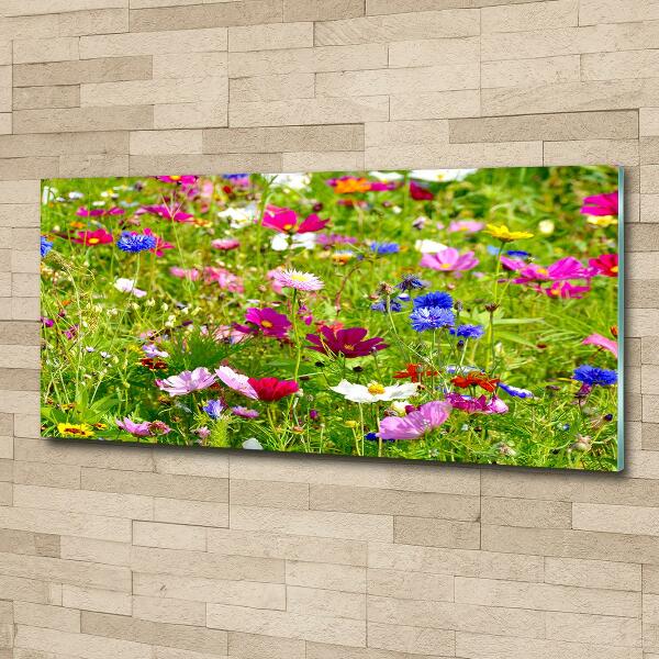 Impresión en cristal con acabado brillante horizontal Flores silvestres