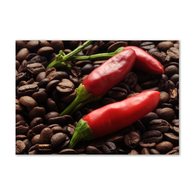 Foto en cristal de alta calidad con impresión uv horizontal Chile y café