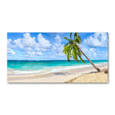 Cuadro decorativo de vidrio para salón horizontal Playa tropical