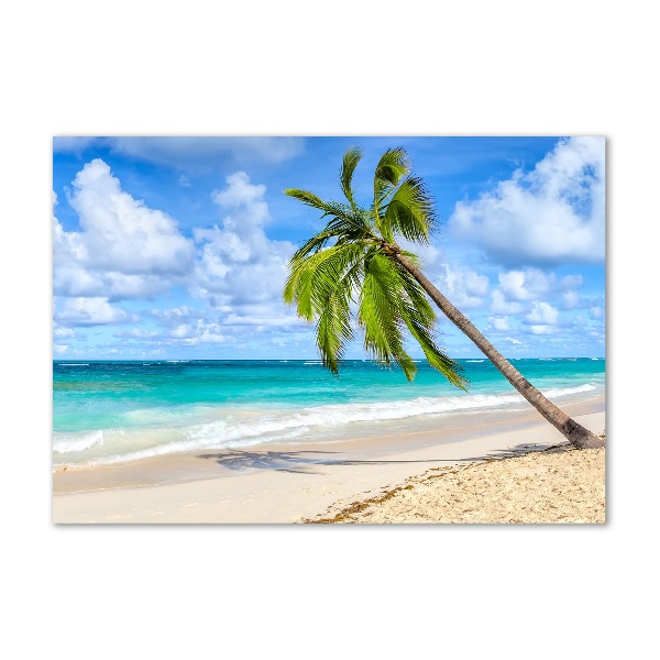 Cuadro decorativo de vidrio para salón horizontal Playa tropical