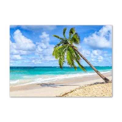 Cuadro decorativo de vidrio para salón horizontal Playa tropical