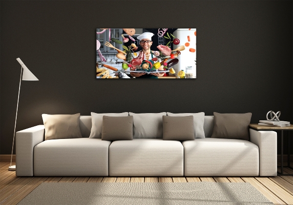 Impresión en cristal con acabado brillante horizontal Recetas de chef