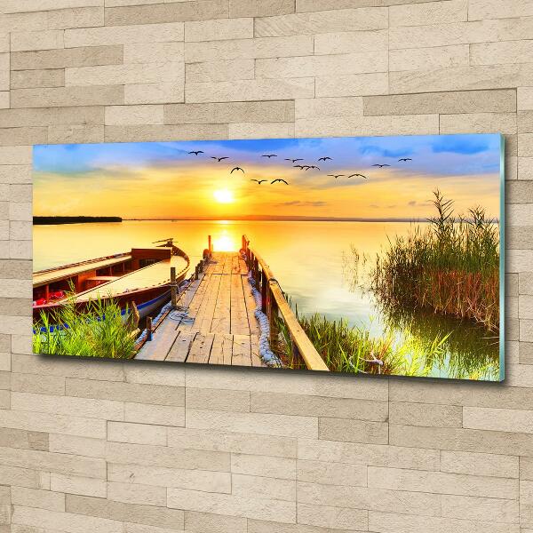 Foto obraz szkło hartowane Łódka i molo