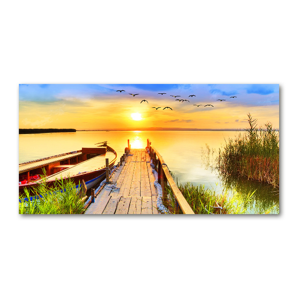 Foto obraz szkło hartowane Łódka i molo