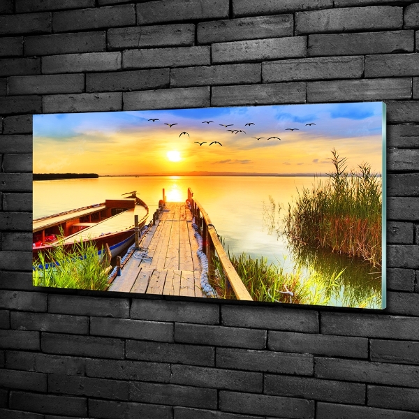 Foto obraz szkło hartowane Łódka i molo