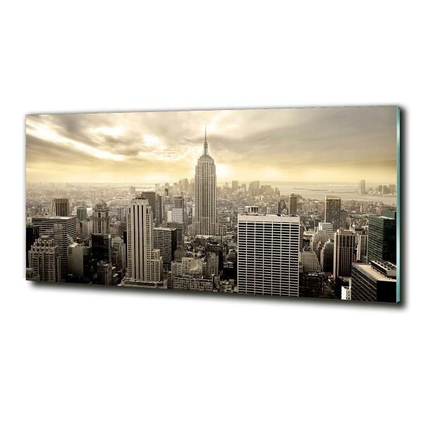 Cuadro decorativo de vidrio para salón horizontal Manhattan Nueva York