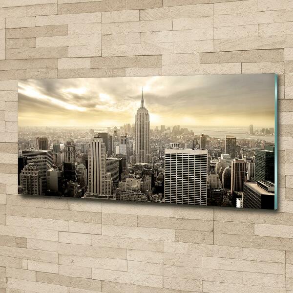 Cuadro decorativo de vidrio para salón horizontal Manhattan Nueva York