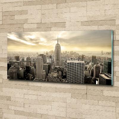 Cuadro decorativo de vidrio para salón horizontal Manhattan Nueva York