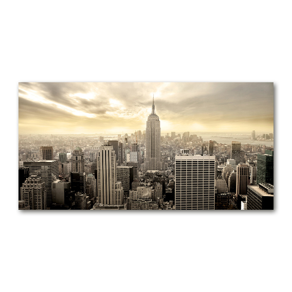 Cuadro decorativo de vidrio para salón horizontal Manhattan Nueva York