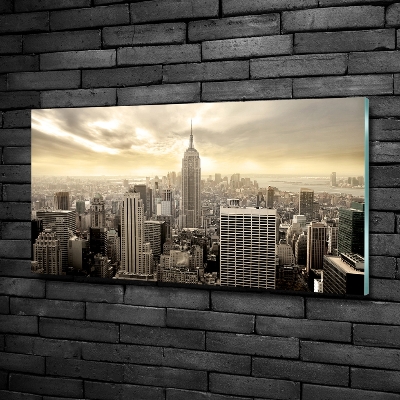 Cuadro decorativo de vidrio para salón horizontal Manhattan Nueva York