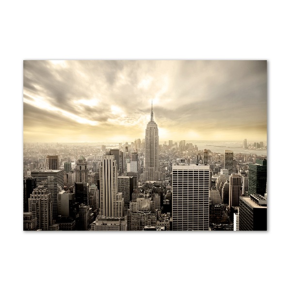 Cuadro decorativo de vidrio para salón horizontal Manhattan Nueva York