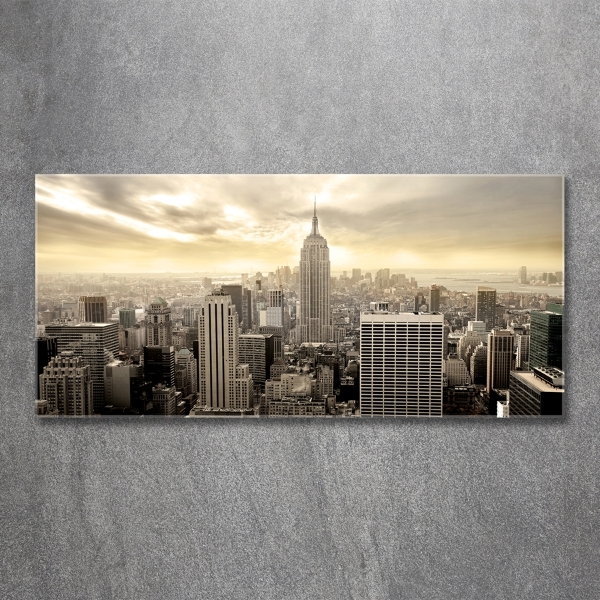 Cuadro decorativo de vidrio para salón horizontal Manhattan Nueva York