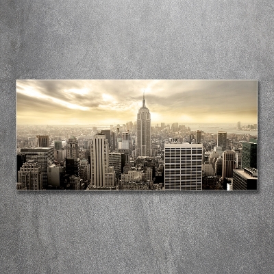 Cuadro decorativo de vidrio para salón horizontal Manhattan Nueva York