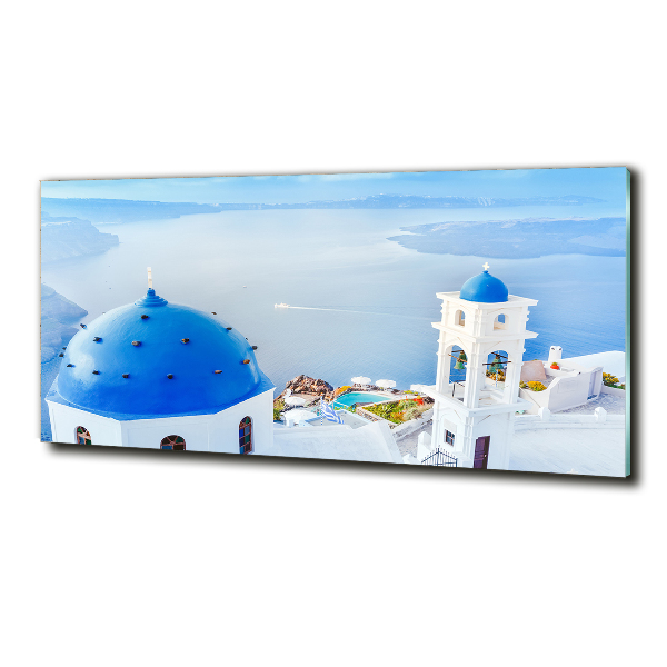 Foto en cristal de alta calidad con impresión uv horizontal Santorini, Grecia
