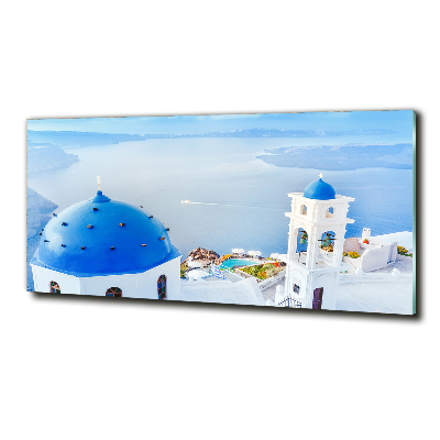 Foto en cristal de alta calidad con impresión uv horizontal Santorini, Grecia