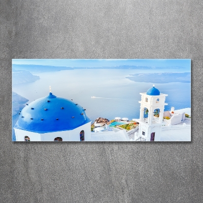 Foto en cristal de alta calidad con impresión uv horizontal Santorini, Grecia