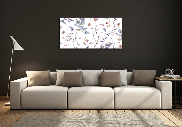 Foto en cristal de alta calidad con impresión uv horizontal Hojas