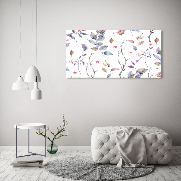 Foto en cristal de alta calidad con impresión uv horizontal Hojas