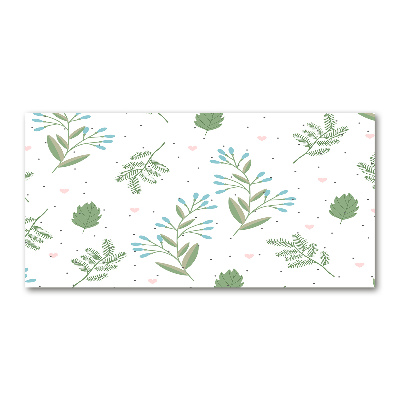 Cuadro de cristal templado moderno horizontal Hojas