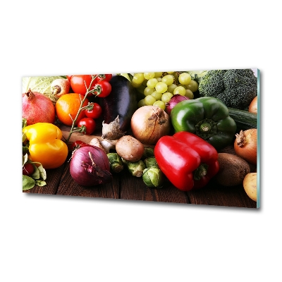 Foto en cristal de alta calidad con impresión uv horizontal Verduras y frutas