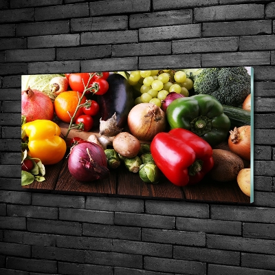 Foto en cristal de alta calidad con impresión uv horizontal Verduras y frutas