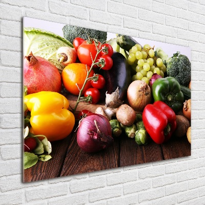 Foto en cristal de alta calidad con impresión uv horizontal Verduras y frutas