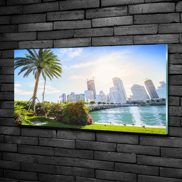 Cuadro de cristal templado moderno horizontal Miami, Estados Unidos