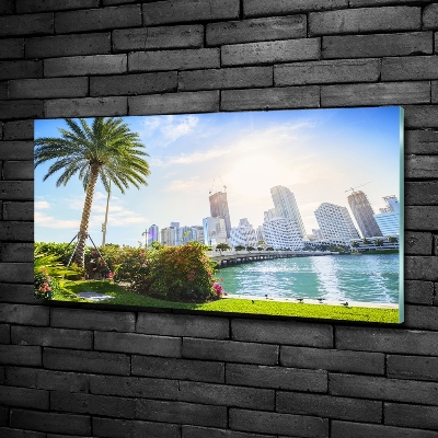 Cuadro de cristal templado moderno horizontal Miami, Estados Unidos
