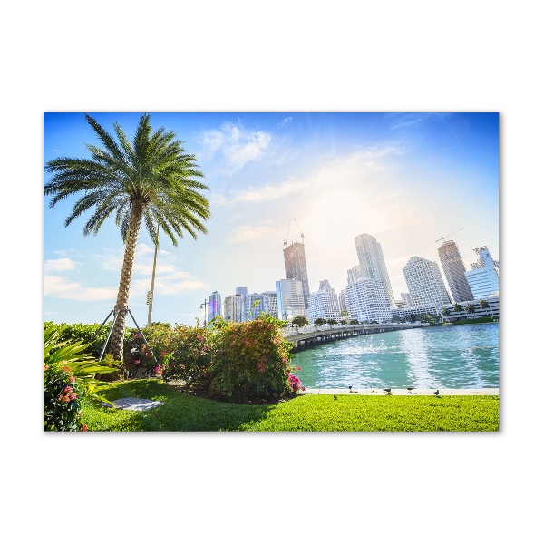 Cuadro de cristal templado moderno horizontal Miami, Estados Unidos