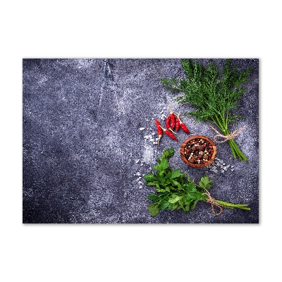 Impresión en cristal con acabado brillante horizontal Hierbas y especias