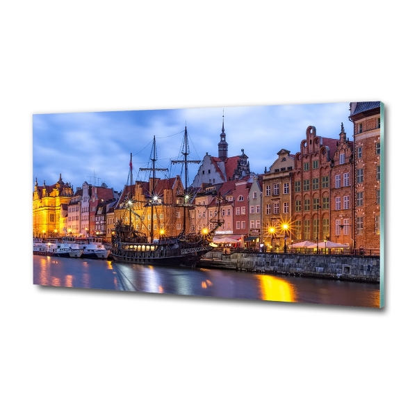 Foto en cristal de alta calidad con impresión uv horizontal Gdansk, Polonia