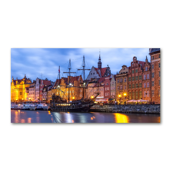 Foto en cristal de alta calidad con impresión uv horizontal Gdansk, Polonia