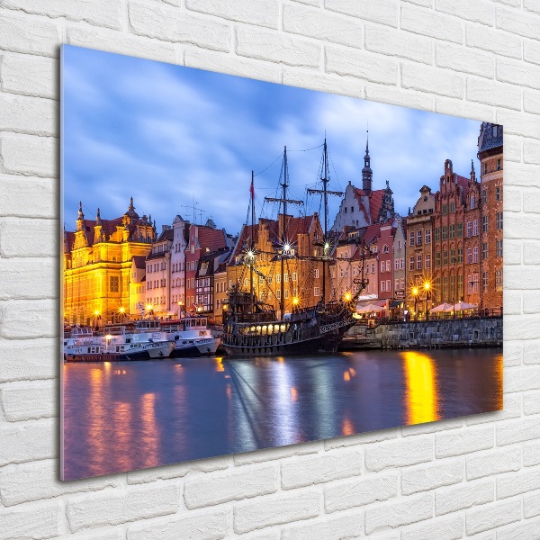 Foto en cristal de alta calidad con impresión uv horizontal Gdansk, Polonia