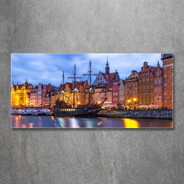 Foto en cristal de alta calidad con impresión uv horizontal Gdansk, Polonia