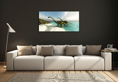 Foto-obraz szklany Dinozaury na plaży