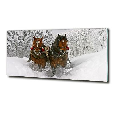Foto en cristal de alta calidad con impresión uv horizontal Paseo en trineo