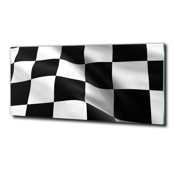 Cuadro decorativo de vidrio para salón horizontal Bandera de meta